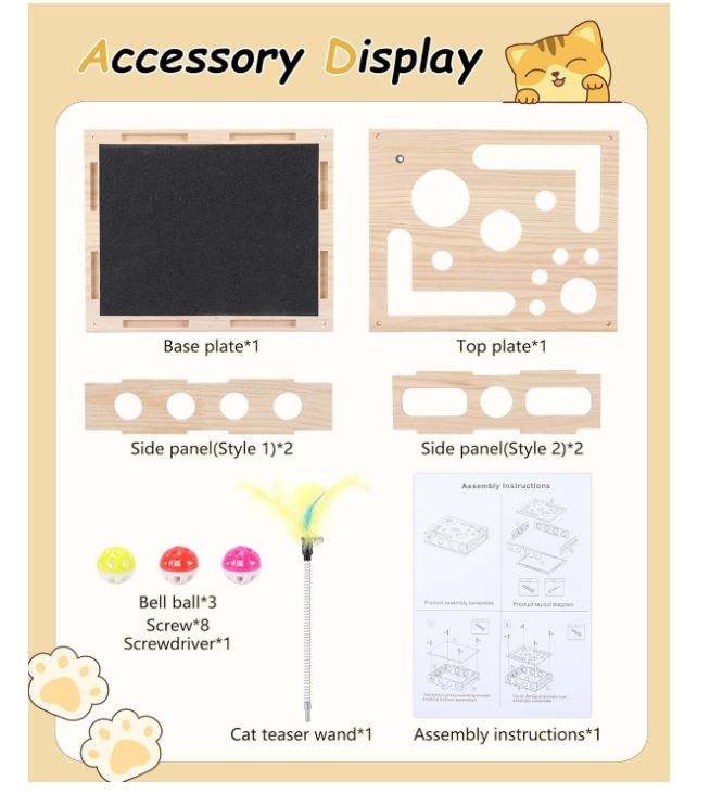 木质猫益智玩具（互动抓板磨爪盒）