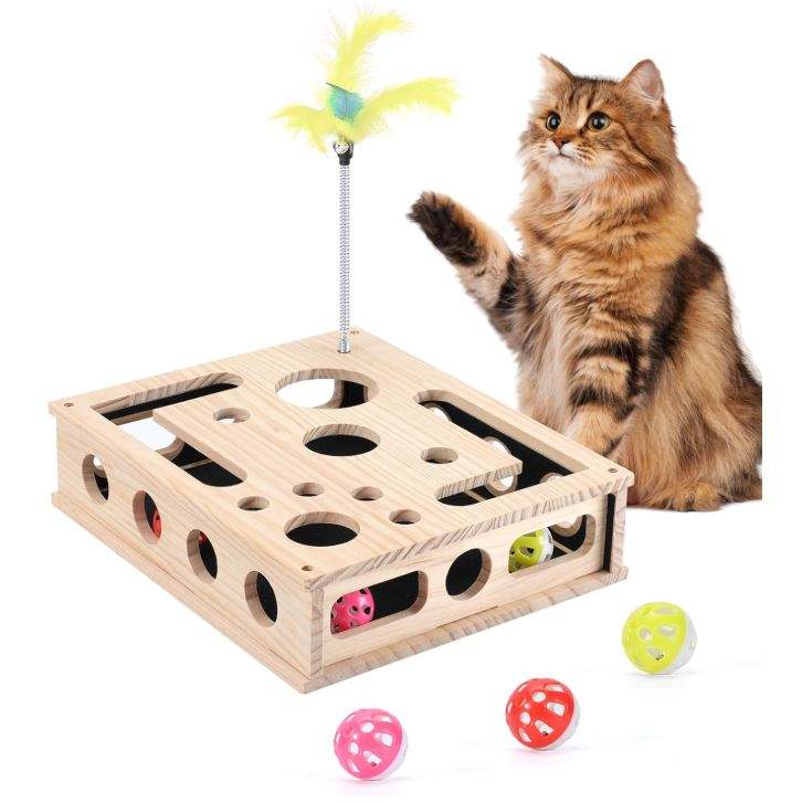木质猫益智玩具（互动抓板磨爪盒）